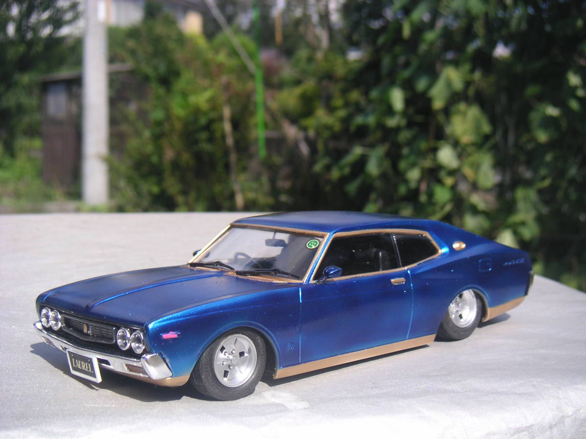 日産 ローレル C130 L直6 ヴィンテージカ 改造 1 24 ハノ字パテ固定 鑑賞用のみ クリアブルーver 縁取り金版 アドバンディッシュ 完成品 売買されたオークション情報 Yahooの商品情報をアーカイブ公開 オークファン Aucfan Com
