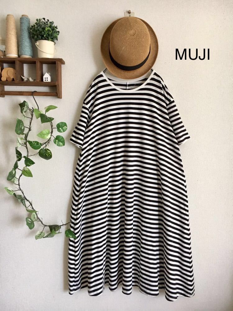 16 無印良品 Muji ゆったりめ Aライン ボーダーカットソー ロングワンピース 女性用 売買されたオークション情報 Yahooの商品情報をアーカイブ公開 オークファン Aucfan Com