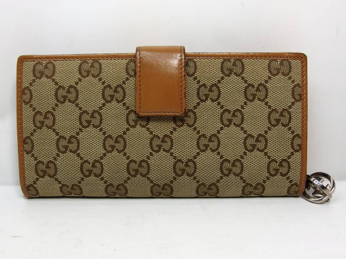 ☆GUCCI GGキャンバス × レザー 二つ折り 長財布 ≪233024・3661 