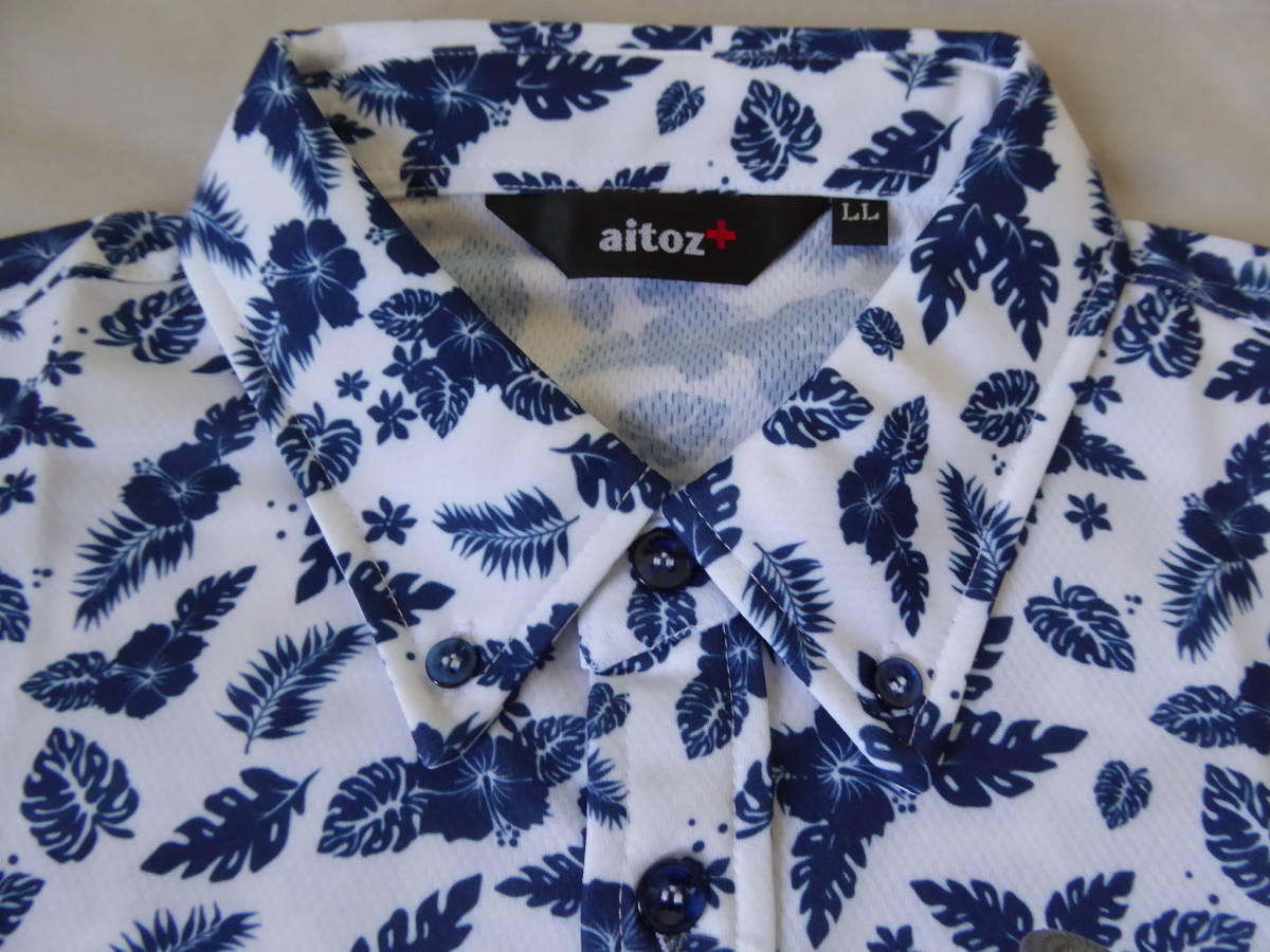 激安大特価，爆買い aitoz アイトス アロハ 吸汗速乾 消臭 ボタニカル柄 ボタンダウン半袖ポロシャツ LL 紺(シャツ)｜売買されたオークション情報、yahooの商品情報をアーカイブ公開 - オークファン シャツ