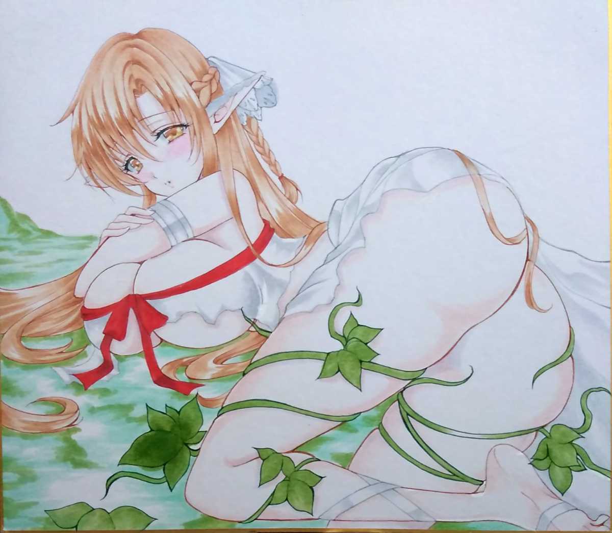 アスナ ソードアートオンライン Sao フェアリーダンス 同人 手描きイラスト 大色紙 手描きイラスト 売買されたオークション情報 Yahooの商品情報をアーカイブ公開 オークファン Aucfan Com