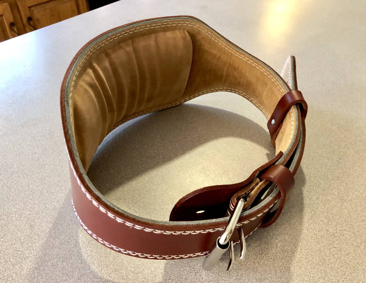 【新品】ゴールドジムGOLD'S GYM ブラウン　レザーベルト　筋トレ　リフティングベルト　ボディビル　フィジーク　120cm (85cm-111cm)_1