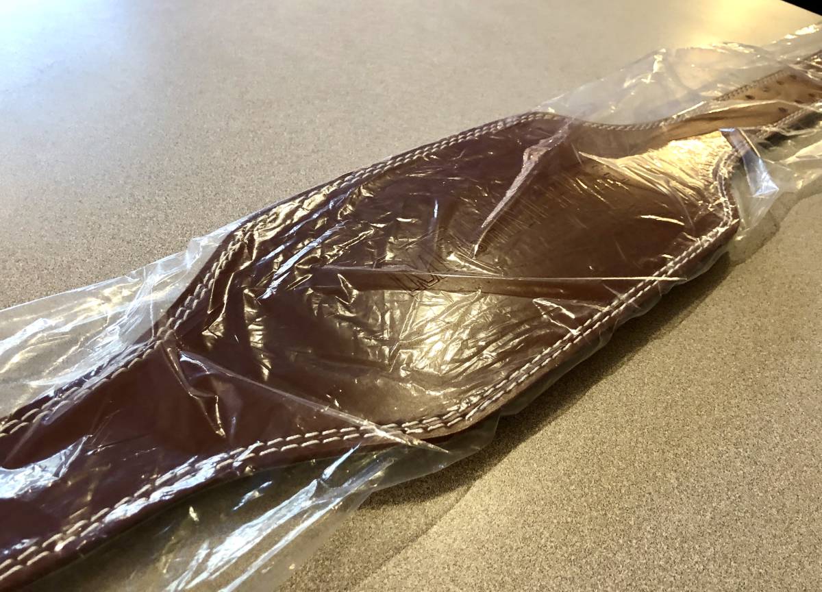 【新品】ゴールドジムGOLD'S GYM ブラウン　レザーベルト　筋トレ　リフティングベルト　ボディビル　フィジーク　120cm (85cm-111cm)_3