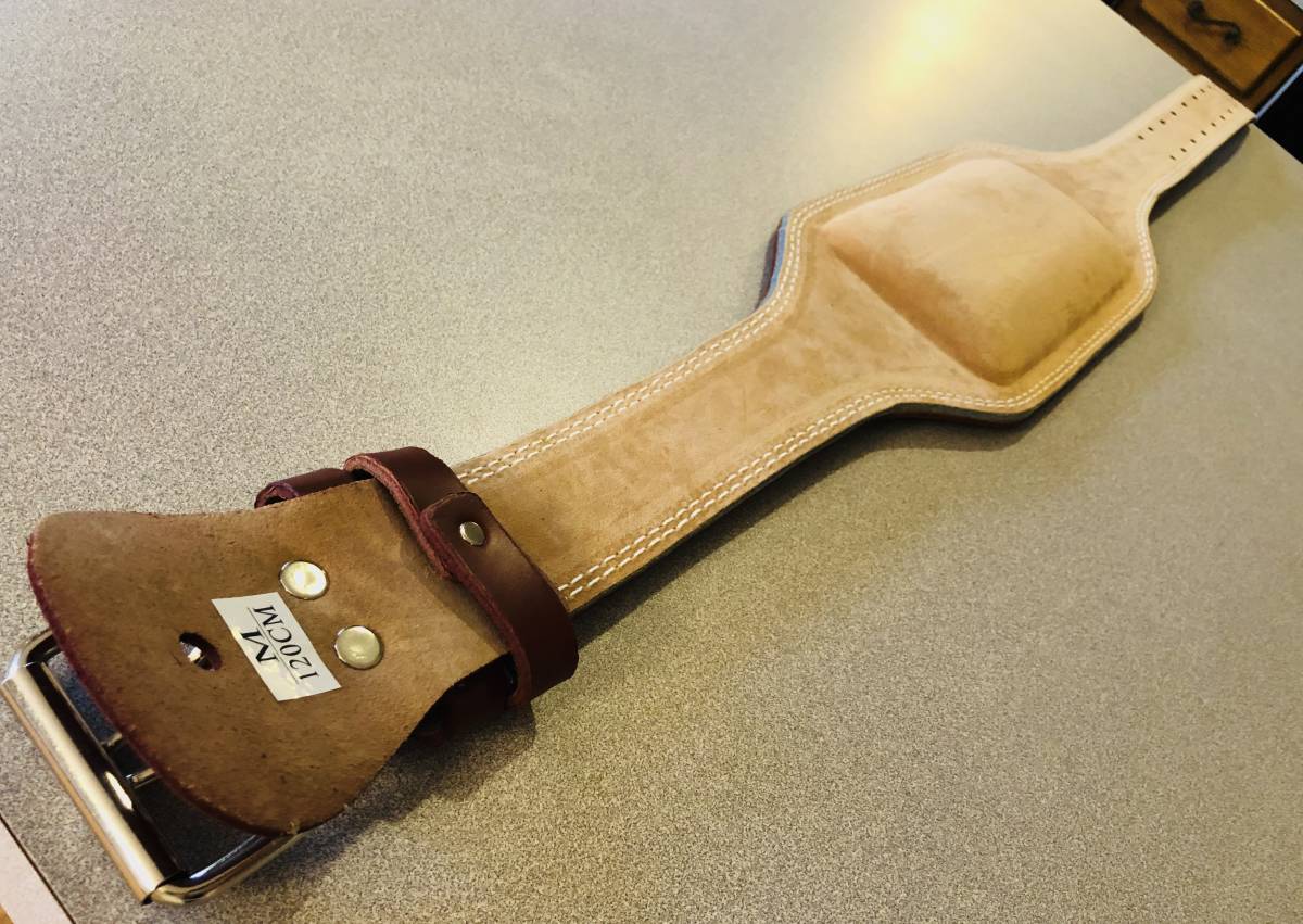 【新品】ゴールドジムGOLD'S GYM ブラウン　レザーベルト　筋トレ　リフティングベルト　ボディビル　フィジーク　120cm (85cm-111cm)_5