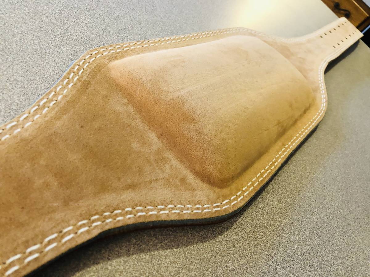 【新品】ゴールドジムGOLD'S GYM ブラウン　レザーベルト　筋トレ　リフティングベルト　ボディビル　フィジーク　120cm (85cm-111cm)_6