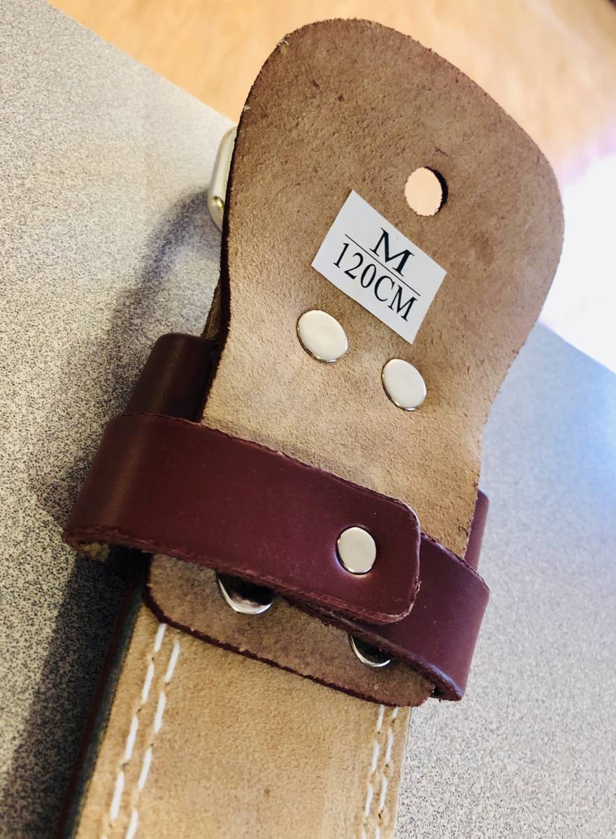 【新品】ゴールドジムGOLD'S GYM ブラウン　レザーベルト　筋トレ　リフティングベルト　ボディビル　フィジーク　120cm (85cm-111cm)_7