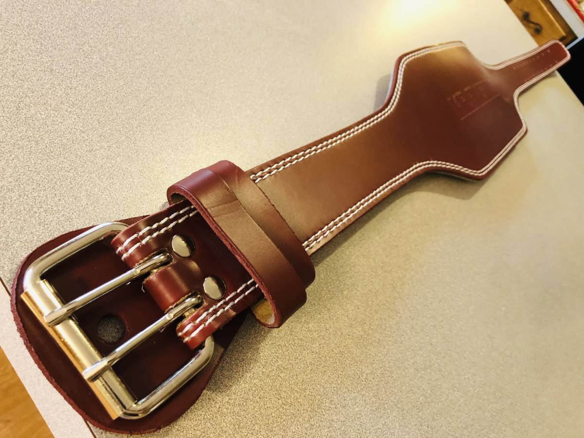 【新品】ゴールドジムGOLD'S GYM ブラウン　レザーベルト　筋トレ　リフティングベルト　ボディビル　フィジーク　120cm (85cm-111cm)_8