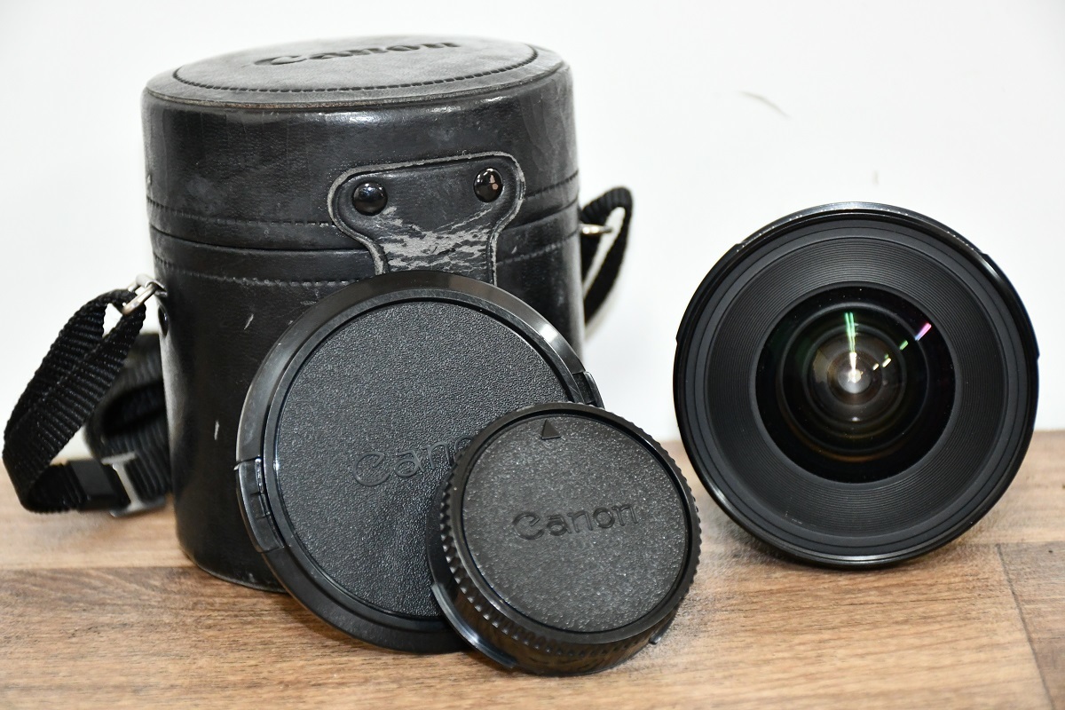 キャノン Cannon LENS FD 20mm 1:2.8 カメラレンズ カバー付き 動作
