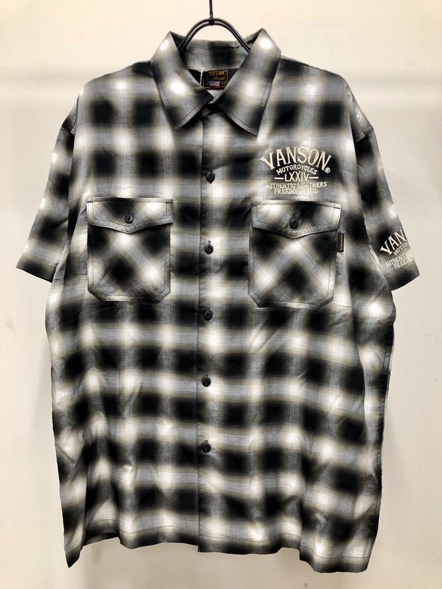 バンソン VANSON チェックシャツの通販 - 半袖 オンブレチェックシャツ