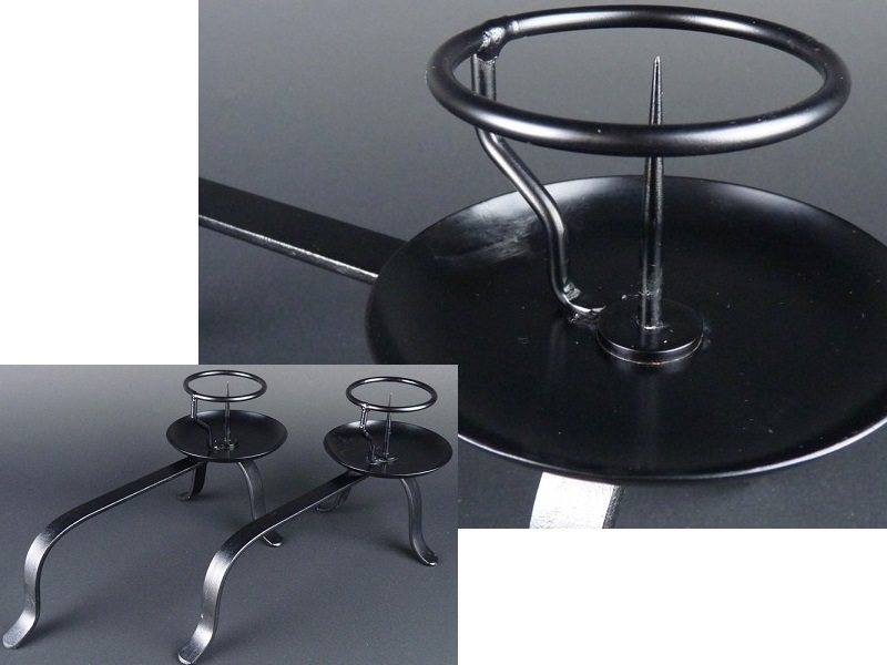 都屋】50 鉄製 手燭一対 高さ 約15cm 幅 約29cm 茶道具 夜咄 茱事 2026