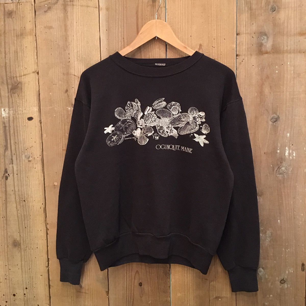 90s ビンテージ プリント スウェットシャツ 貝 ヒトデアメリカ古着 