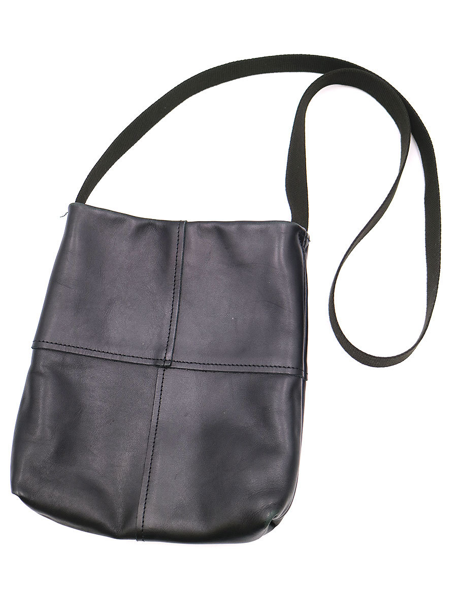 SUNSEA レザーポシェット　ブラック SUNSEA サンシー レザーポシェット ショルダーバッグ ブラック メンズ