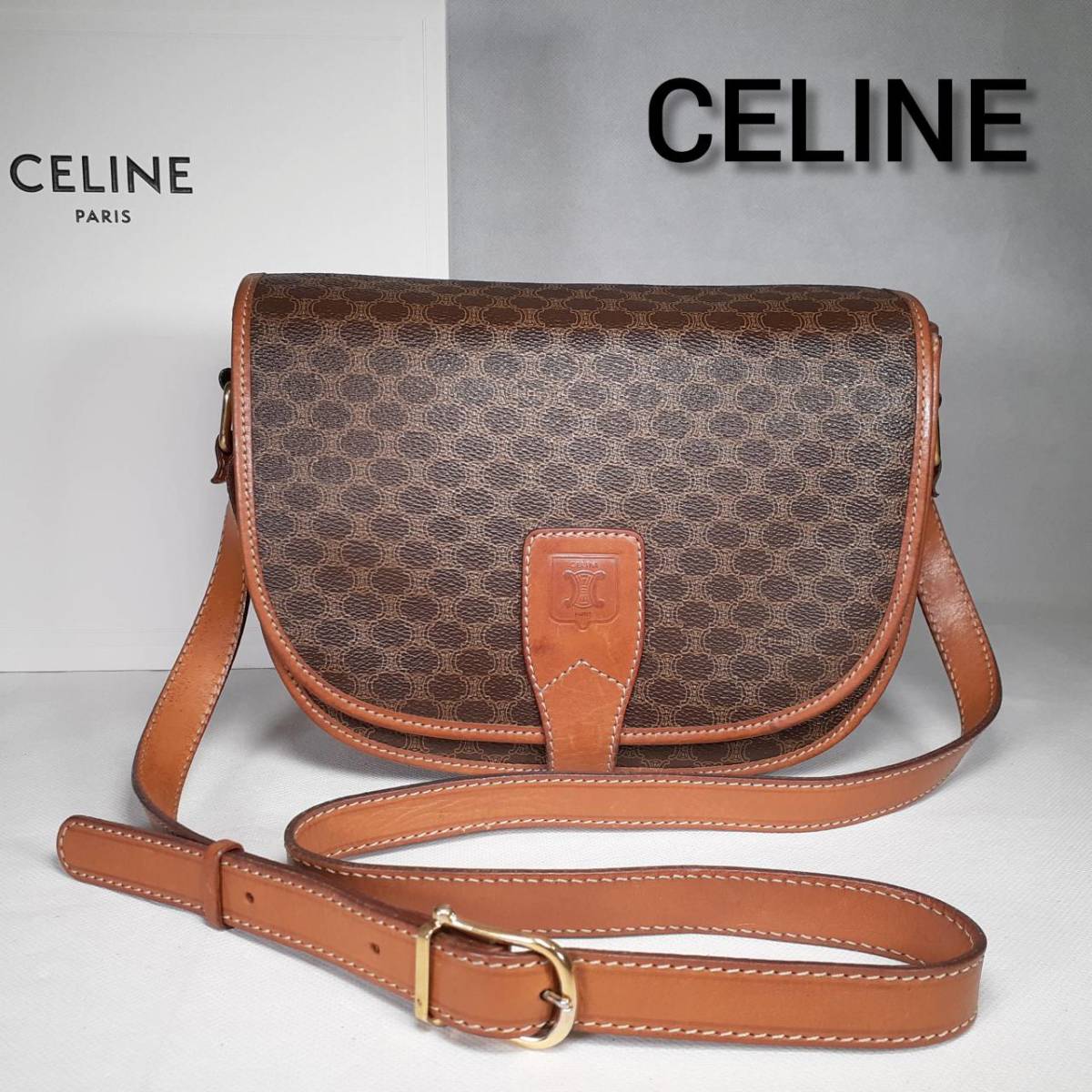1円~良品CELINE セリーヌ ショルダーバッグ マカダム 斜め