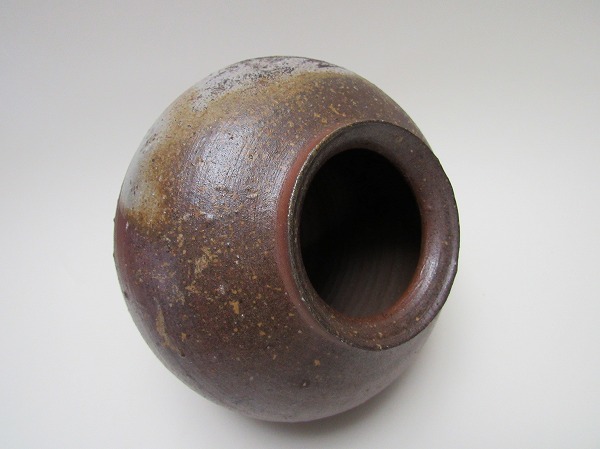 備前焼 名工 森神仙 作 四耳 壷 共箱 陶印有 良品 茶道具 華道具 和