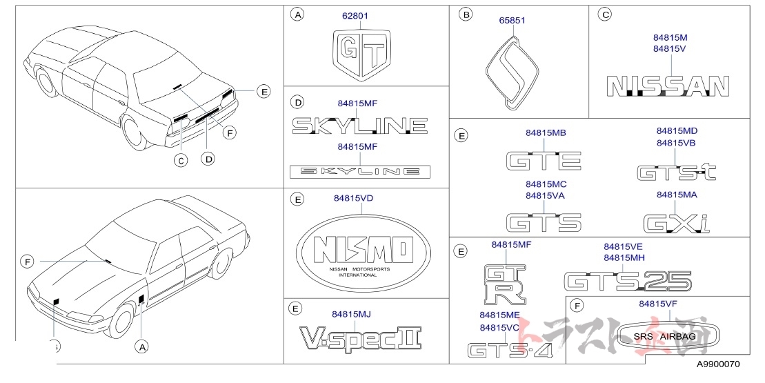 Heritage NISMO - Skyline BNR32 GT-R R32 Parts Emblem Sticker II V