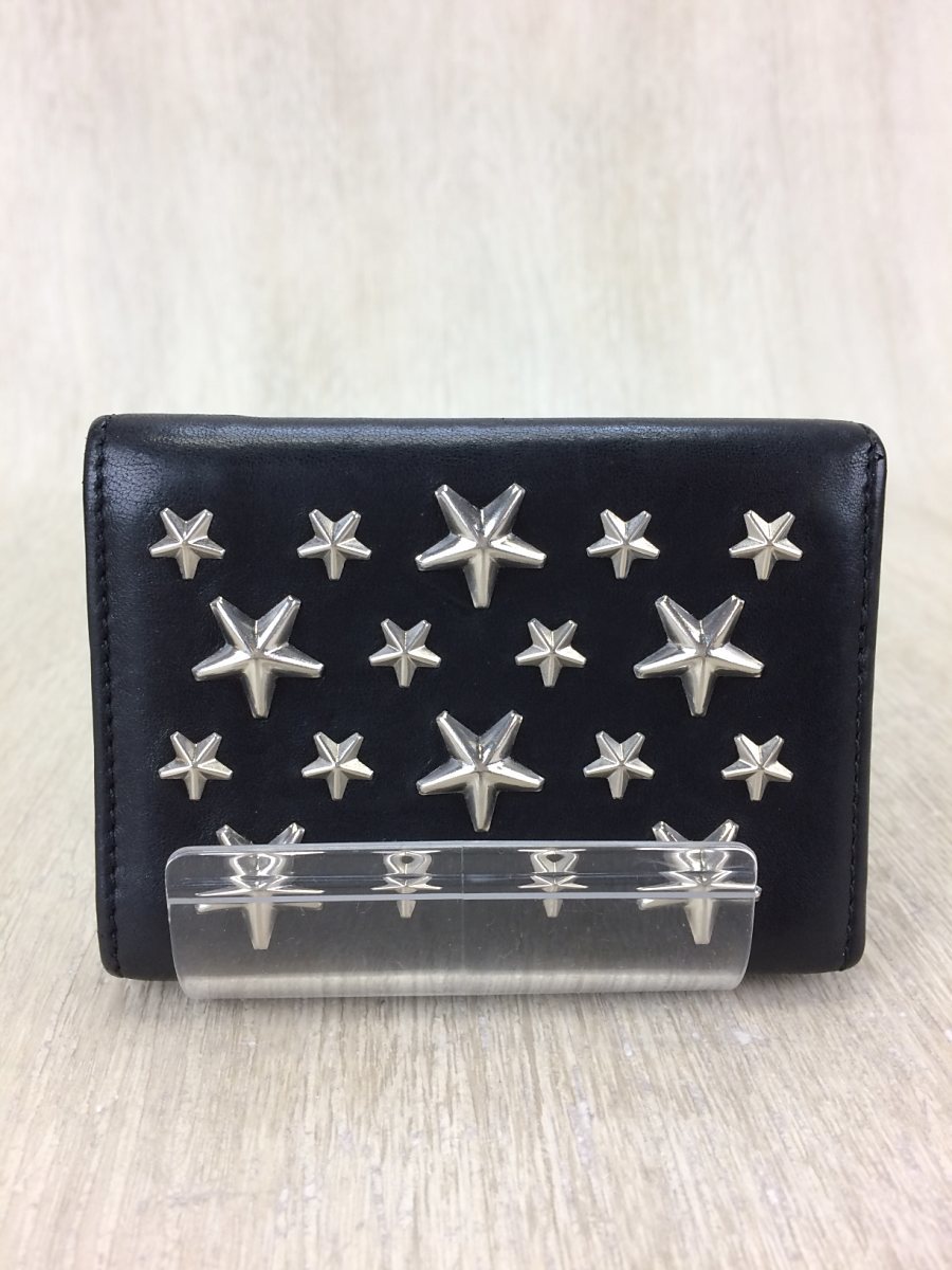 JIMMY CHOO◆3つ折り財布/-/BLK/ジミーチュウ/010003/NEMO/スタースタッズ