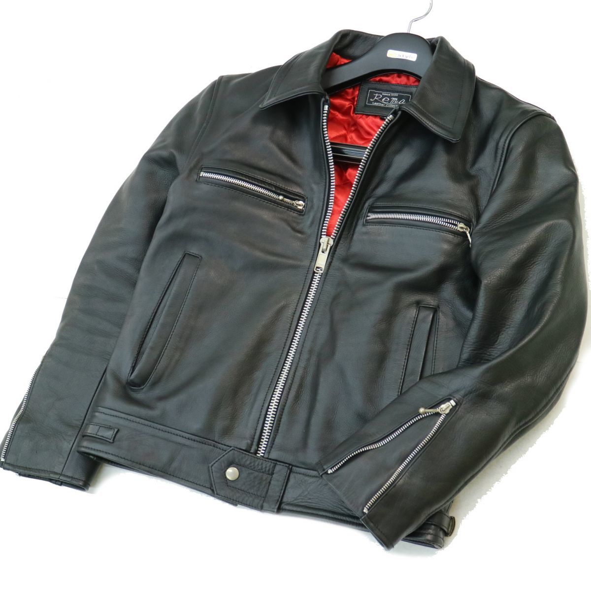【HOT，お買い得】 Rema Leather Collection 本革 リアルレザー シングル ライダース ジャケット Sz.S メンズ バイク 黒 c69ta176(Sサイズ)｜売買されたオークション情報、yahooの商品情報をアーカイブ公開 - オークファン Sサイズ