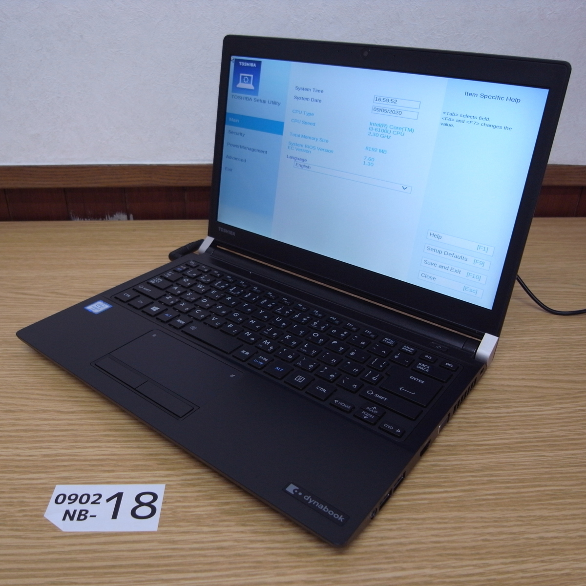 0902NB-18☆BIOS起動確認済☆TOSHIBA dynabook R73B/CORE i3-6100U
