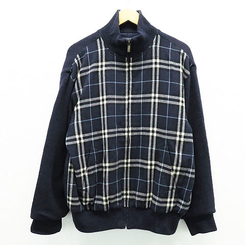 送料無料，限定SALE BURBERRY GOLF バーバリーゴルフ 裏地付アンゴラ混ニットジャケット チェック ネイビー系 L 240001294678 ゴルフウェア メンズ(ジャンパー、ジャケット)｜売買されたオークション情報、yahooの商品 ジャンパー、ジャケット