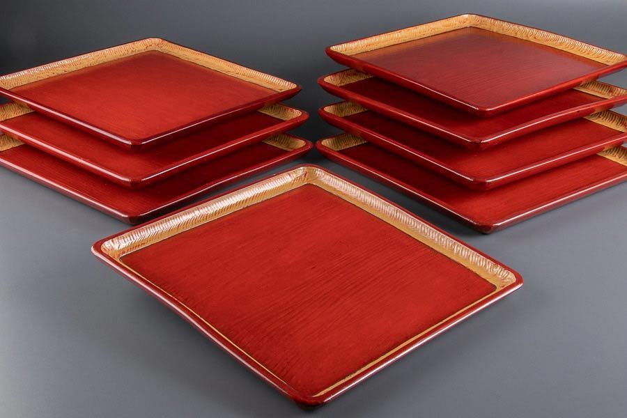 真】讃岐彫刻 後藤塗 四方膳 8客 5057 美品「母」 【公式通販】