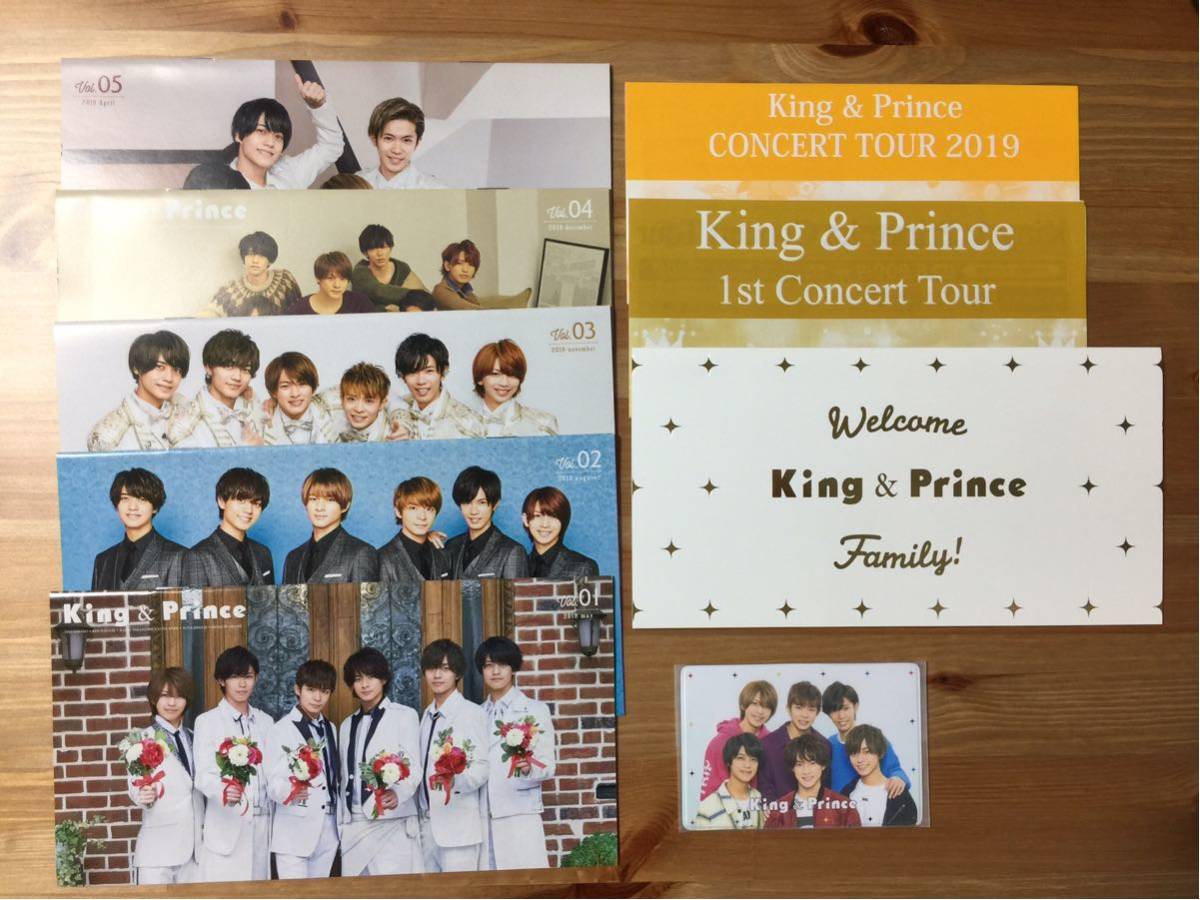 King&Prince ファンクラブ会報 Vol.1,2,3,4,5セット＆Welcameカード＆会員証ケース(早期入会特典)&コンサート案内2枚★キンプリ/送料無料_1