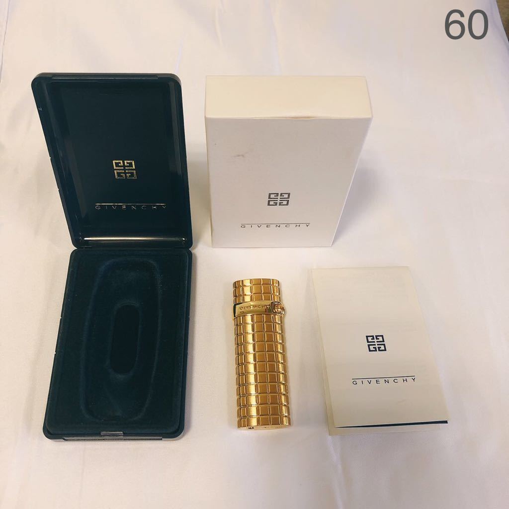 dl239 GIVENCHY ジバンシー ライター ゴールド ケース付き 動作未確認 中古 ゴールド ガスライター GIVENCHY 着火未確認GIVENCHY&frasl;ジバンシー - 火花〇