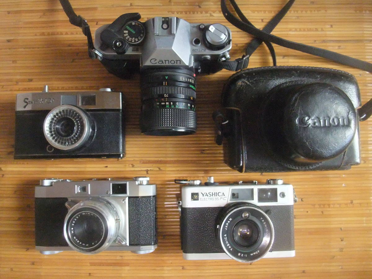 作動未確認ジャンク）Canon AE-1・Canonet・Ricoh 35 S。YASHICA