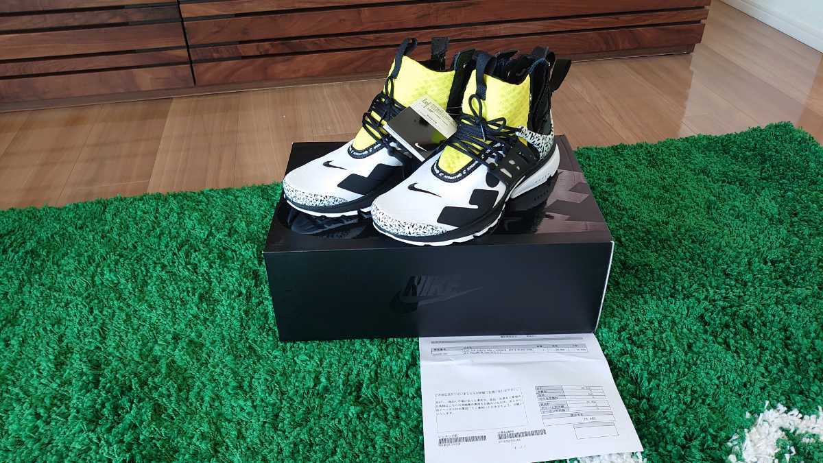 新品 NIKE AIR PRESTO UTILITY MID ACRONYM Yellow [26.0cm] AH7832-100/ナイキ/エア プレスト/アクロニウム/イエロー ホワイト us8