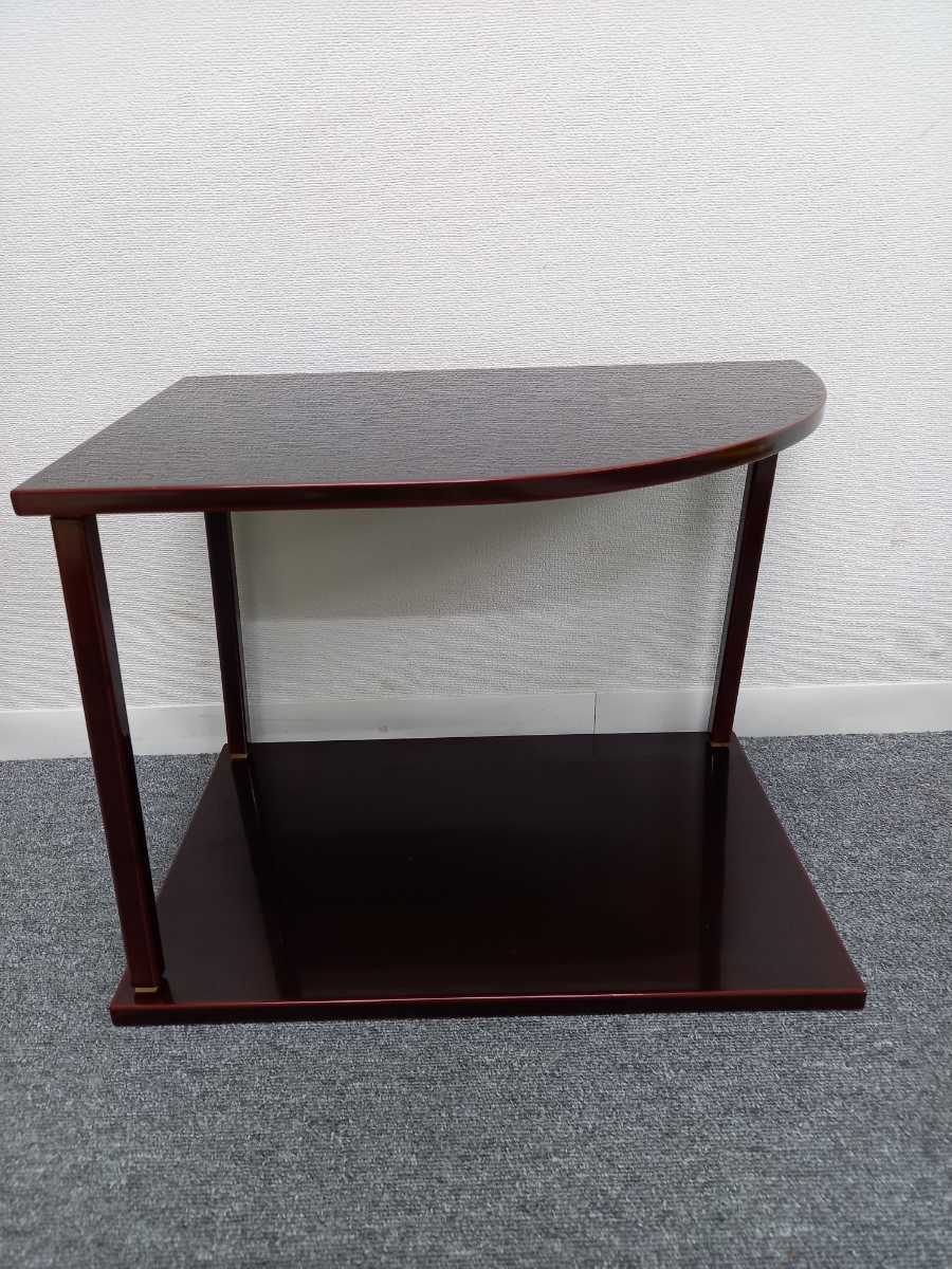 △10SK720△茶道具棚物 塗師 川瀬表完作 木地漆塗 四方棚 表千家 木製