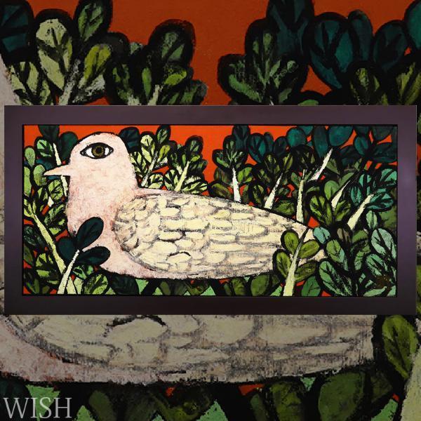 【真作】【WISH】土井沙織「モモイロバード」日本画 約100号 大作 2016年作 　　〇新進作家 東北芸術工科大大学院修 #20092777