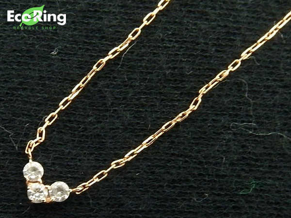 1円 4℃ ダイヤモンド ハートモチーフ K10PG ネックレス EV401 【公式通販】