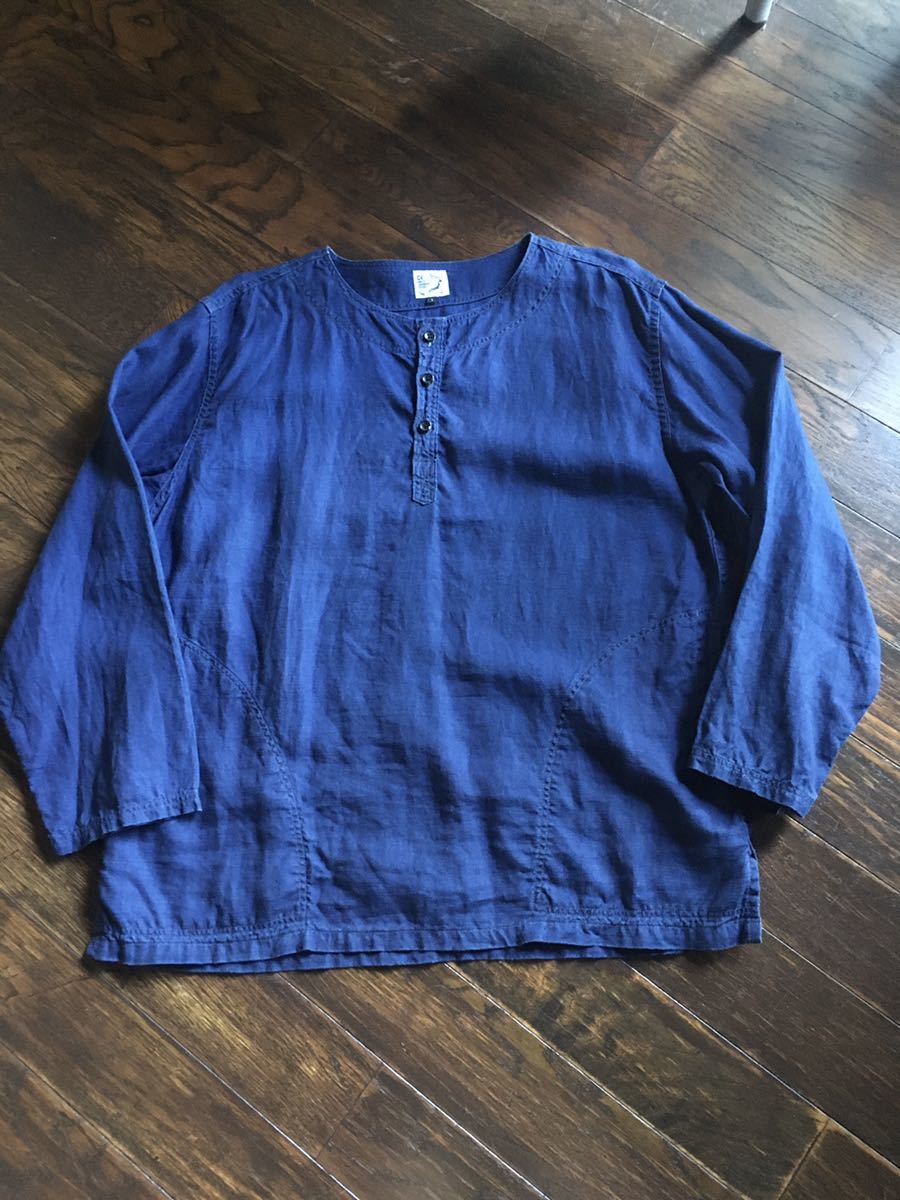 orSlow オアスロウ インディゴ プルオーバーシャツ indigo linen PULLOVER SHIRT ヘンリーネック　UNISEX メンズ 日本製 ヴィンテージ