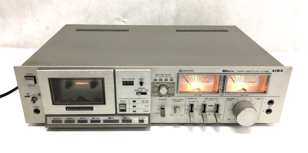 ジャンク品】AIWA AD-F66M ステレオカセットデッキ アイワ S0985 AIWA