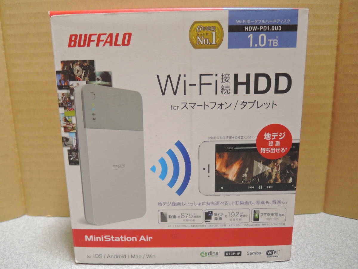 ◇BUFFALO Wi-Fi接続ポータブルHDD 1TB HDW-PD1.0U3◇ジャンク