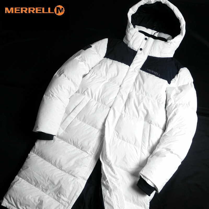 【品質保証，定番】 MERRELL メレル 定4.6万 Premium Goose Down リップストップナイロン フード付 ダウンコート ロングペディン 白黒 XL 409 103 out0595b(ダウン)｜売買されたオークション情報、yahooの商品情報をアーカイブ ダウン