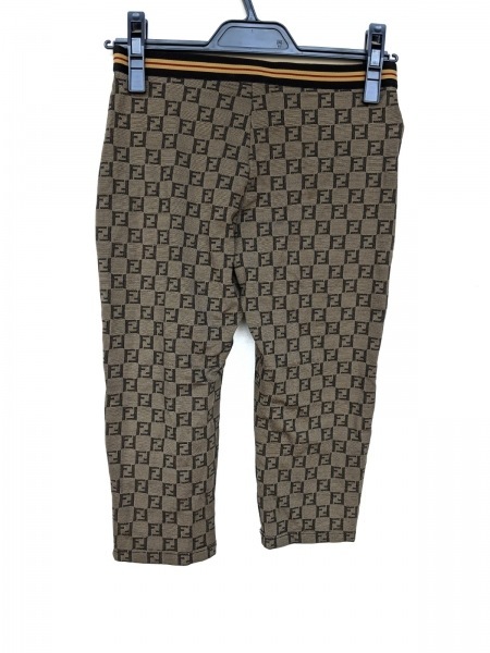 フェンディ FENDI パンツ サイズ40 M - ベージュ×黒 レディース クロップド(半端丈)/ズッキーノ柄/ウエストゴム ボトムス FENDI フェンディ パンツ ジョガー イージーパンツ フェンディ（パンツ｜ボトムス）：レディースファッションの通販