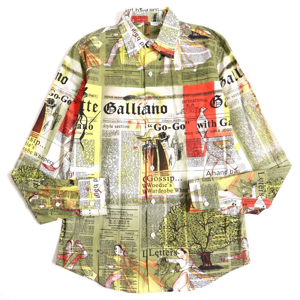 美品◇John Galliano ジョンガリアーノ コットン100％ ニュース 