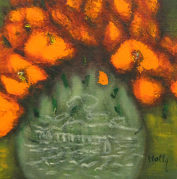 絵画/タペストリ 堀田高 油彩画 6号 「花」