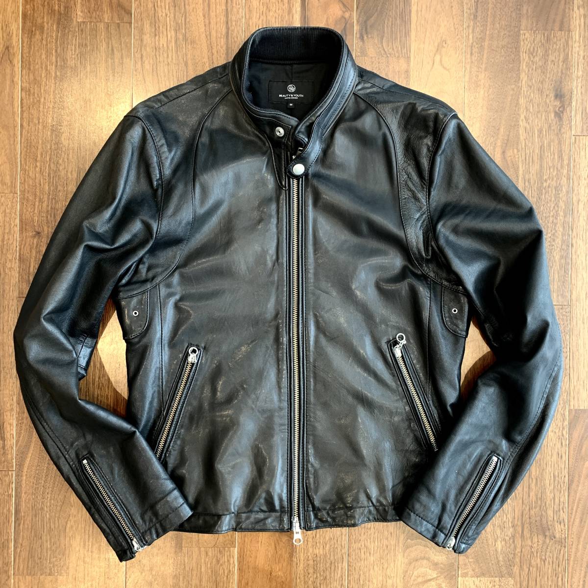ビューティーアンドユース セミダブル ライダース ジャケット ラムレザー M 黒 BEAUTY&YOUTH UNITED ARROWS | SHOPS OSAKA GRAND FRONT