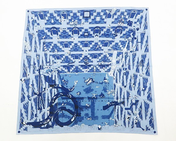  HERMES エルメス シルクコットンスカーフ LES BAINS D'HERMES(スカーフ)｜売買されたオークション情報、yahooの商品情報をアーカイブ公開 - オークファン 服飾小物