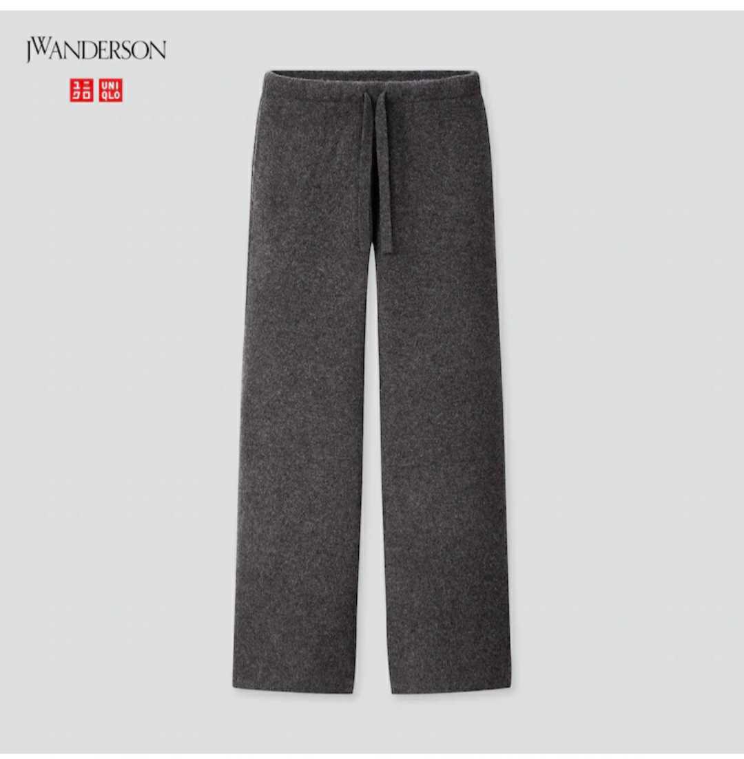 UNIQLO JWANDERSON WOMEN スフレヤーンイージーパンツ ダークグレー L