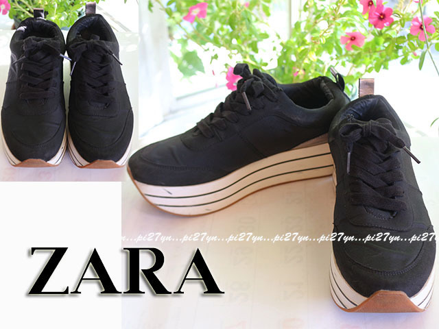 Zara Basic ザラ ベーシック 厚底 スニーカー 40 Us9 26cm 26 5cm 幅広 甲高 大きいサイズ レディース ブラック 黒 白 ホワイト 26 0cm以上 売買されたオークション情報 Yahooの商品情報をアーカイブ公開 オークファン Aucfan Com