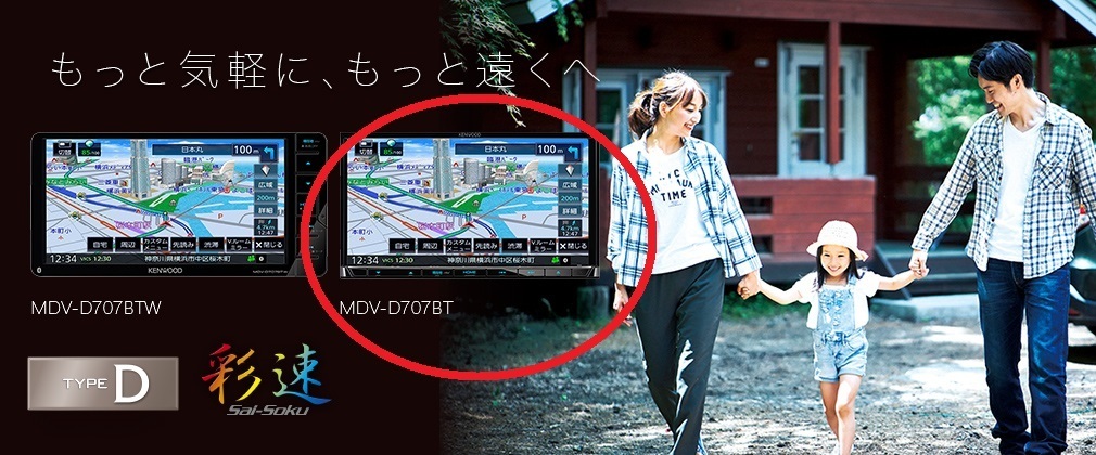 KENWOOD カーナビ ケンウッド MDV-D707BTW ケンウッド「彩速ナビ」最
