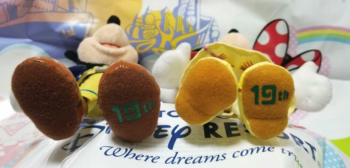 送料無料/お顔厳選】ミッキー&ミニー ぬいぐるみバッジ 2点セット