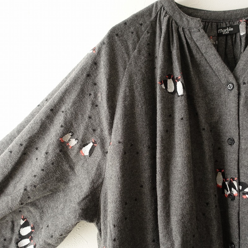 本店激安 □マーブルシュッド marble SUD*EMB Penguin Plenty 刺繍