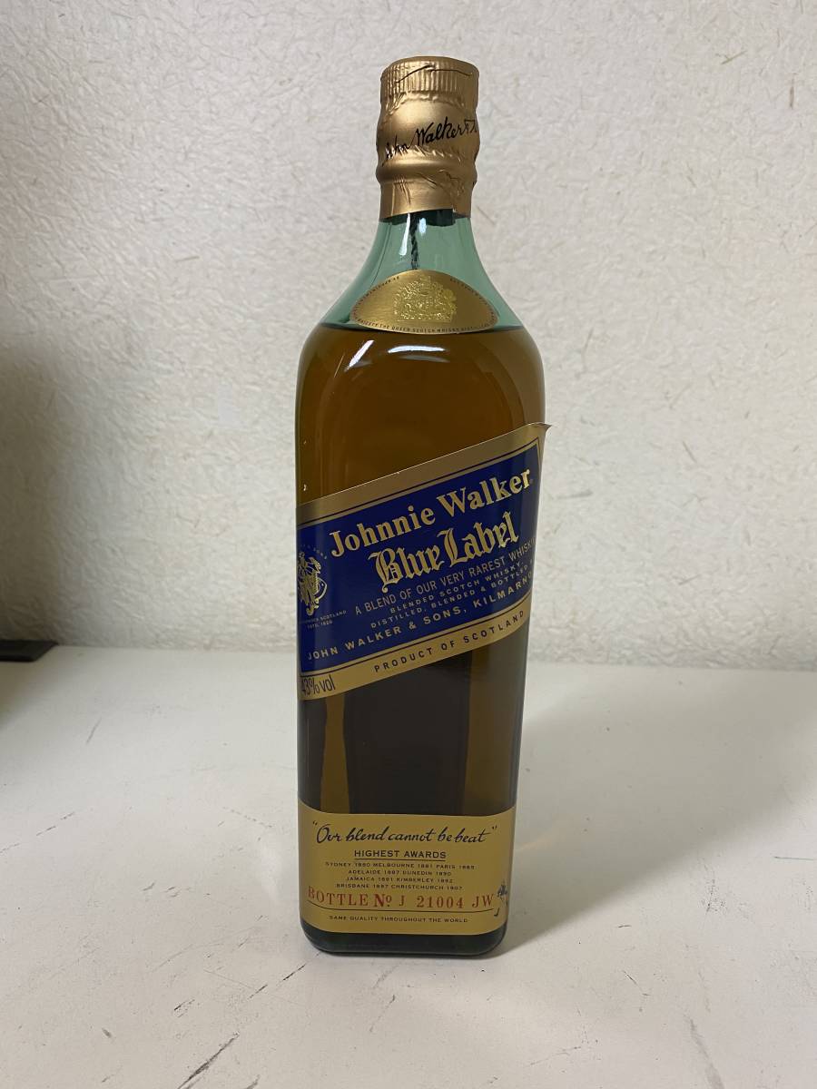 送料無料，限定SALE 未開栓 JOHNNIE WALKER ジョニーウォーカー Blue Label ブルーラベル スコッチ ウイスキー 750ml 43% 外箱付き 美品