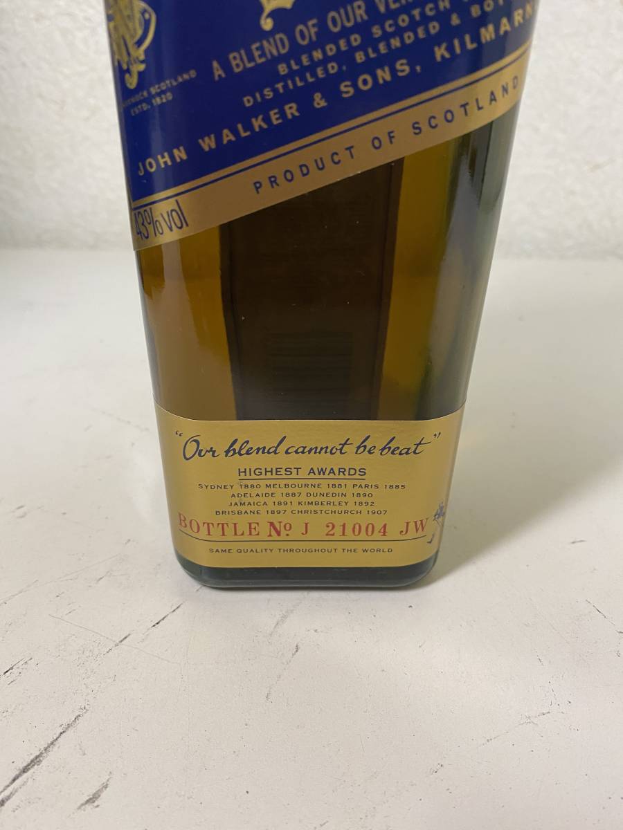 送料無料，限定SALE 未開栓 JOHNNIE WALKER ジョニーウォーカー Blue Label ブルーラベル スコッチ ウイスキー 750ml 43% 外箱付き 美品