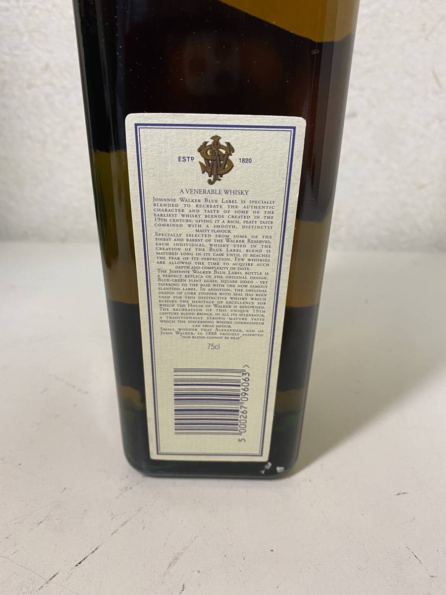 送料無料，限定SALE 未開栓 JOHNNIE WALKER ジョニーウォーカー Blue Label ブルーラベル スコッチ ウイスキー 750ml 43% 外箱付き 美品