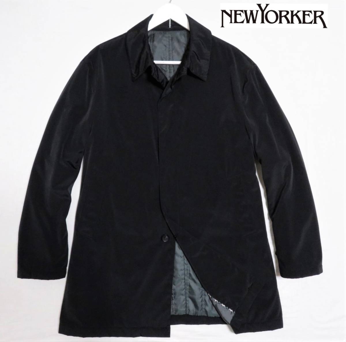 美品 NEWYORKER ニューヨーカー ステンカラーコート 撥水 防寒 