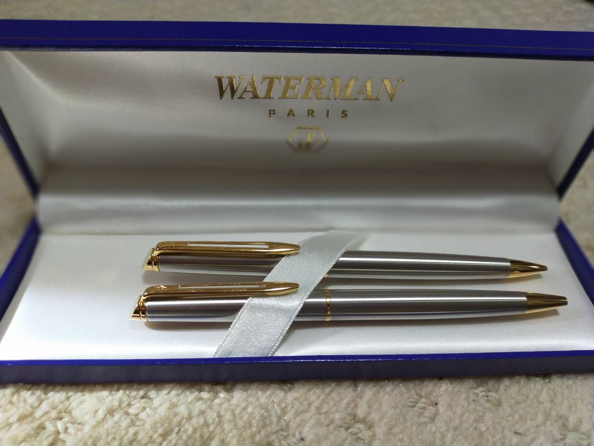 高級筆記具★ウォーターマン/WATERMAN★ ボールペン/シャープペン（23金ゴールド仕上げ）２本セット